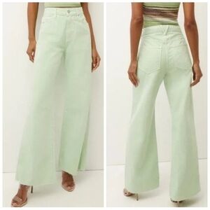 Veronica Beard TAYLOR WIDE-LEG JEAN Jeans Green Pistachio NWT $248 Size 24